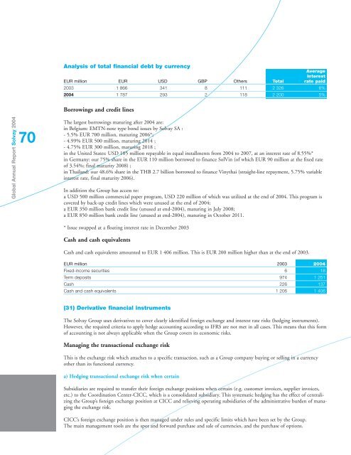 Sales breakdown 2004 - Solvay