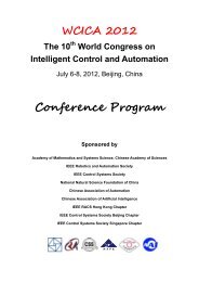 Conference Program of WCICA 2012