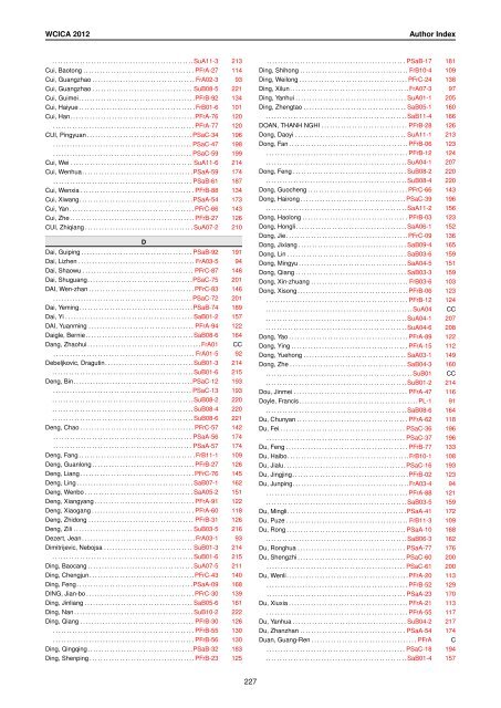 Conference Program of WCICA 2012