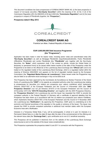 COREALCREDIT BANK AG