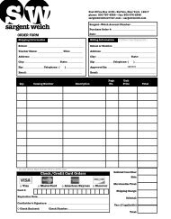 ORDER FORM - Sargent Welch