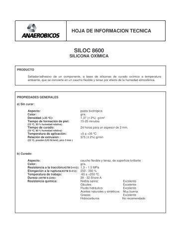 Siloc 8600-TDS-01 - AnaerÃ³bicos