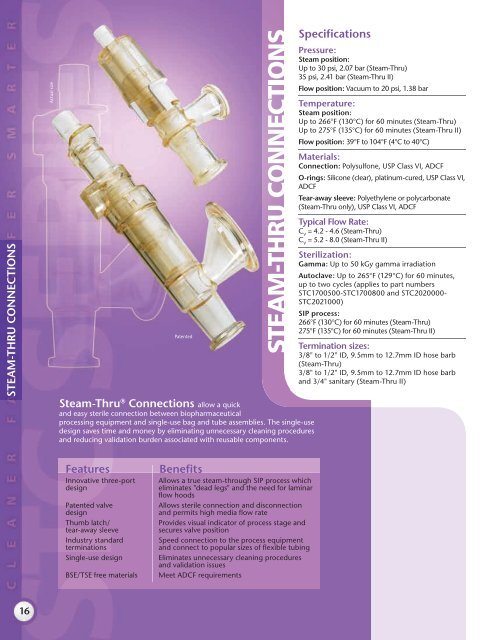 Connection Solutions for BioPharmaceutical ... - BioProcessing.ie