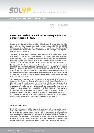 SOLYP3 im Einsatz bei Giesecke & Devrient (pdf)