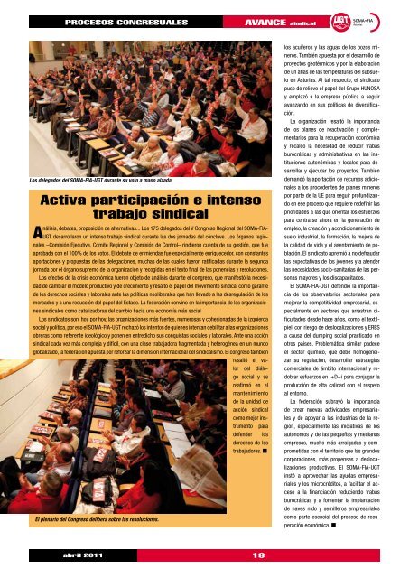 NÂº 14 de la revista AVANCE Sindical - SOMA FITAG-UGT