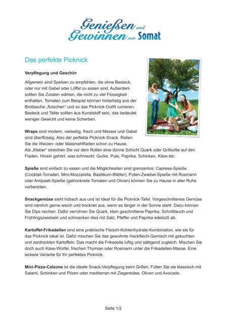 Picknick-Ratgeber herunterladen (PDF) - Somat