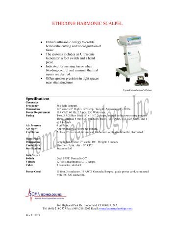 ethiconÂ® harmonic scalpel - Soma Technology, Inc.