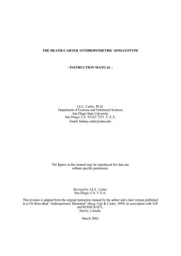 THE HEATH-CARTER ANTHROPOMETRIC ... - Somatotype.org