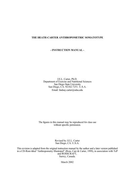 THE HEATH-CARTER ANTHROPOMETRIC ... - Somatotype.org