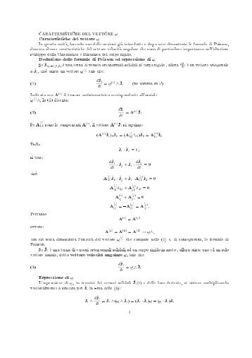 Caratteristiche del vettore ! Deduzione delle formule di Poisson ed ...