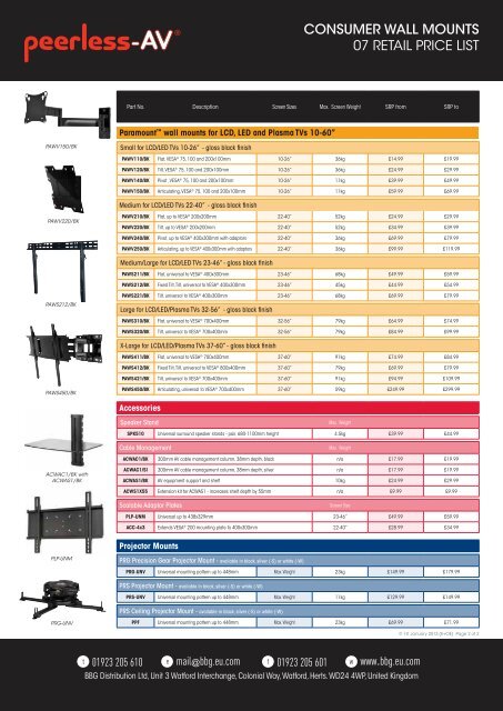 Price List - BBG Distribution Ltd - Eu.com