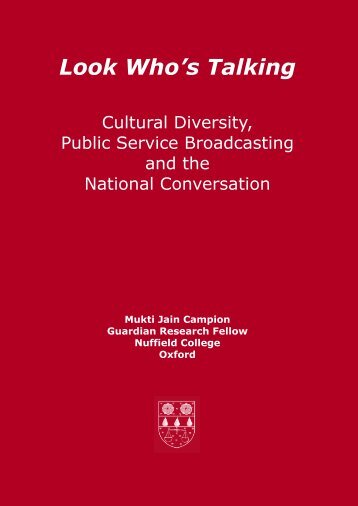 Look Who's Talking Cultural Diversity Public ... - Nuffield College