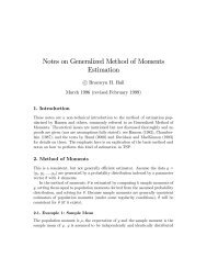 Notes on Generalized Method of Moments Estimation