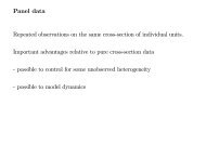 Panel data Repeated observations on the same cross$section of ...