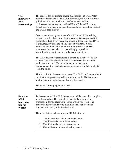 ACLS Instructor Faculty Guide - Ochsner.org