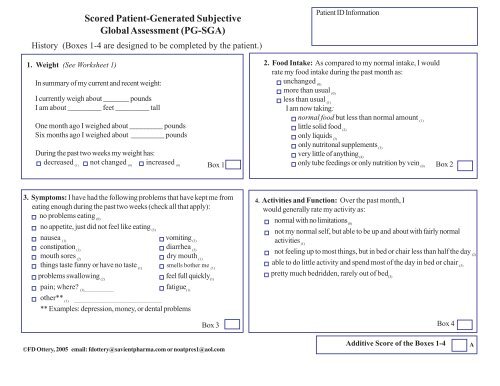 Patient-Generated Subjective Global Assessment