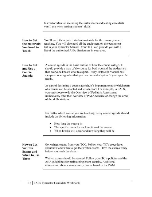 PALS Instructor Candidate Workbook - Ochsner.org