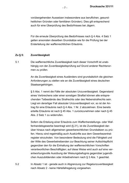 Allgemeine Verwaltungsvorschrift zum Waffengesetz