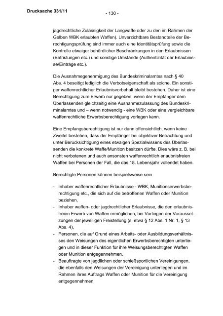 Allgemeine Verwaltungsvorschrift zum Waffengesetz