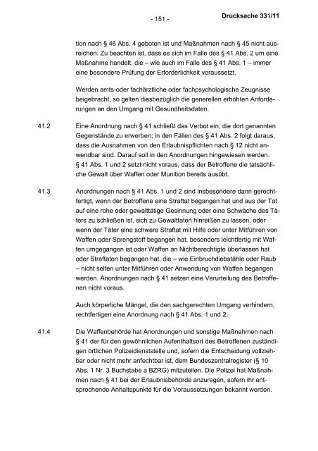 Allgemeine Verwaltungsvorschrift zum Waffengesetz