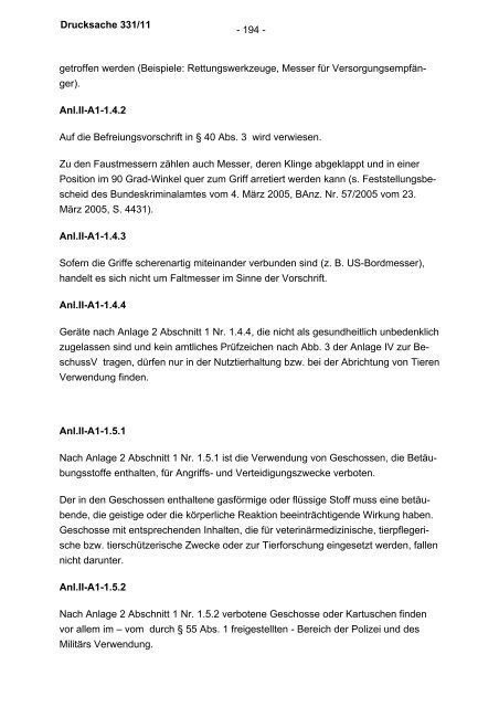 Allgemeine Verwaltungsvorschrift zum Waffengesetz