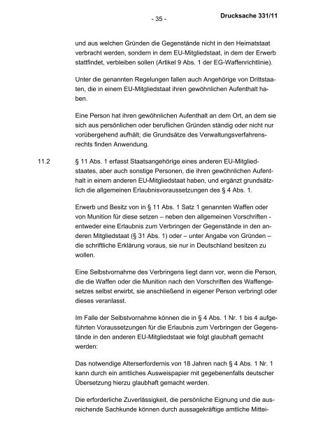 Allgemeine Verwaltungsvorschrift zum Waffengesetz