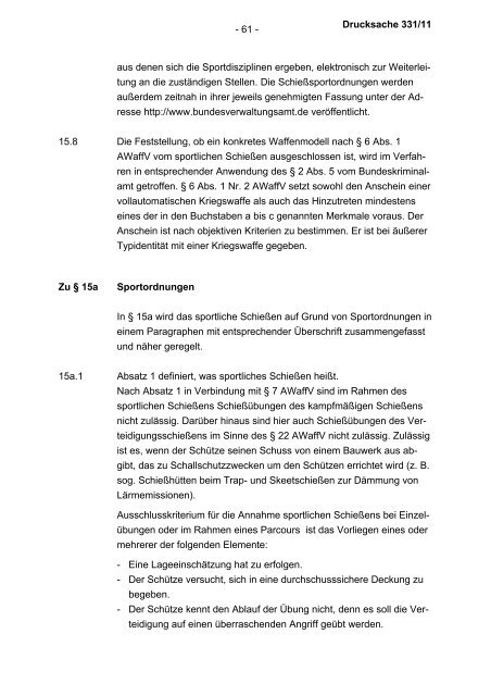 Allgemeine Verwaltungsvorschrift zum Waffengesetz