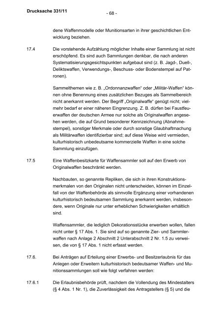 Allgemeine Verwaltungsvorschrift zum Waffengesetz