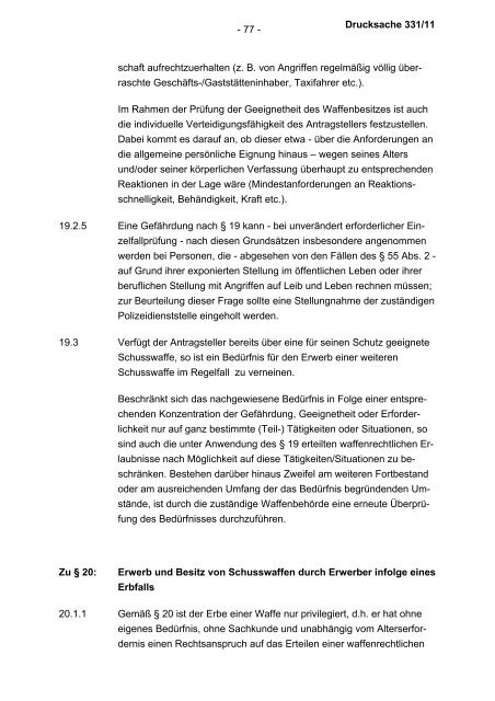 Allgemeine Verwaltungsvorschrift zum Waffengesetz