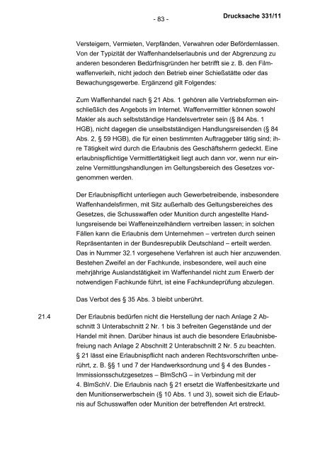 Allgemeine Verwaltungsvorschrift zum Waffengesetz