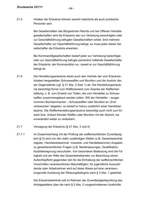 Allgemeine Verwaltungsvorschrift zum Waffengesetz