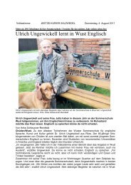 Ulrich Ungewickell lernt in Wust Englisch - Sommerschule Wust