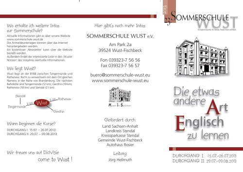 Flyer - Sommerschule Wust