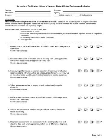 Clinical Performance Evaluation of PHC Students - School of ...