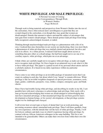 unpacking the invisible knapsack citation unpacking the invisible knapsack citation