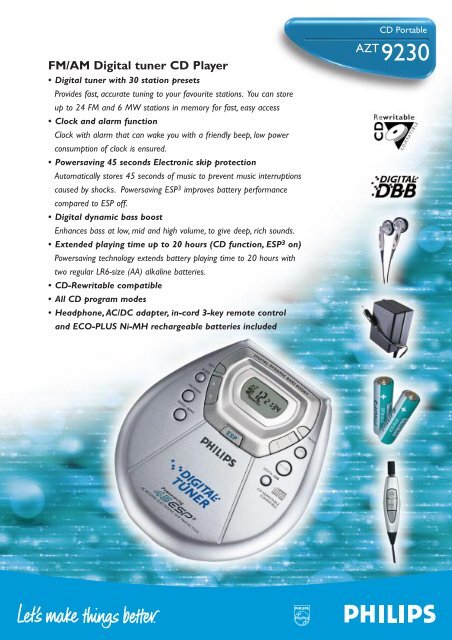FM AM Digital tuner CD Player AZT Philips
