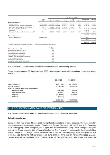 Consolidated Financial Statements 1st Semester 2009 - Sonae Sierra