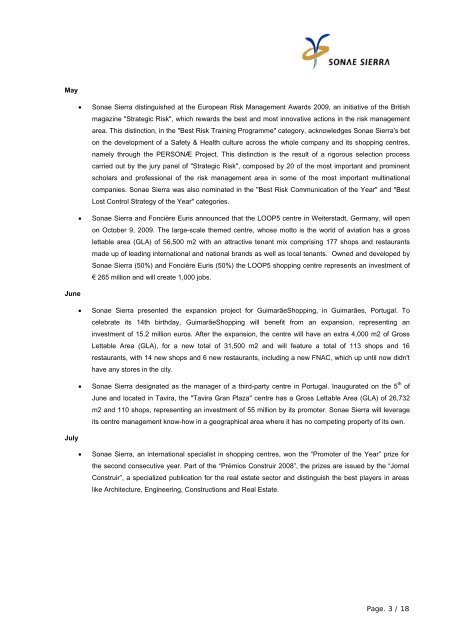 Consolidated Financial Statements 1st Semester 2009 - Sonae Sierra