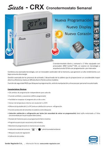 Lanzamiento del nuevo termostato digital Siesta-CRX - Sonder