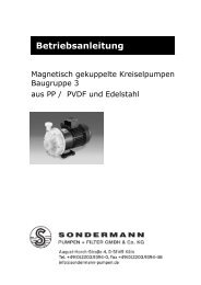 Betriebsanleitung - SONDERMANN Pumpen + Filter GmbH & Co. KG