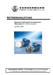 betriebsanleitung - SONDERMANN Pumpen + Filter GmbH & Co. KG