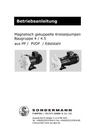 Betriebsanleitung - SONDERMANN Pumpen + Filter GmbH & Co. KG