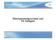 PV-Anlage ohne ÃuÃeren Blitzschutz