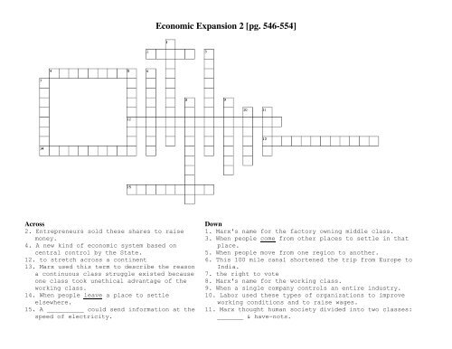 economic expansion crossword puzzle - Sonic.net