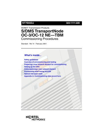 S/DMS TransportNode OC-3/OC-12 NE—TBM - Sonic.net