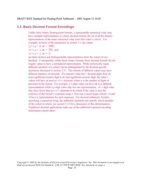 DRAFT IEEE Standard for Binary Floating-Point Arithmetic - Sonic.net