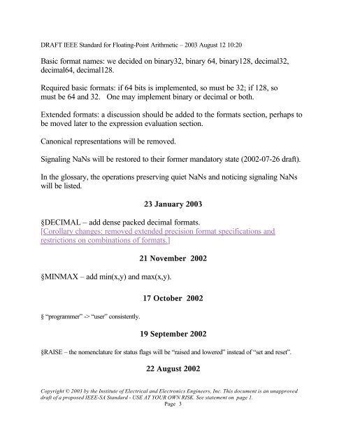 DRAFT IEEE Standard for Binary Floating-Point Arithmetic - Sonic.net