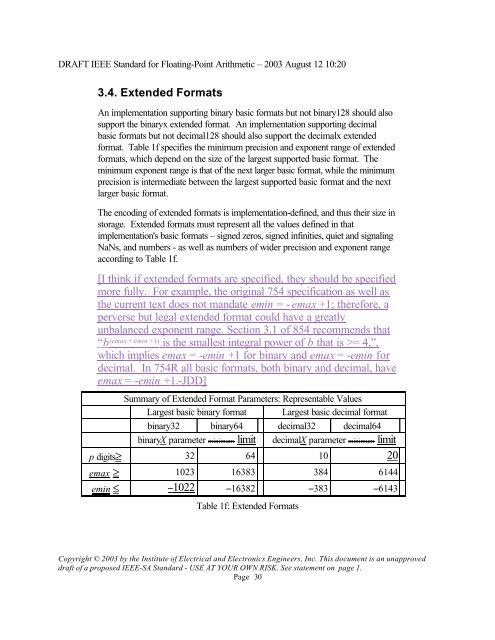 DRAFT IEEE Standard for Binary Floating-Point Arithmetic - Sonic.net