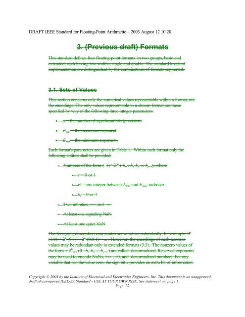 DRAFT IEEE Standard for Binary Floating-Point Arithmetic - Sonic.net