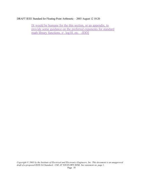 DRAFT IEEE Standard for Binary Floating-Point Arithmetic - Sonic.net